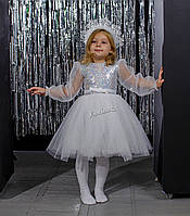 Детское нарядное платье Снежинка 110-122