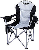 Раскладное кресло KingCamp Deluxe Hard Arms Chair BLACK/MID GREY (KC3888 BLACK/MID GREY)