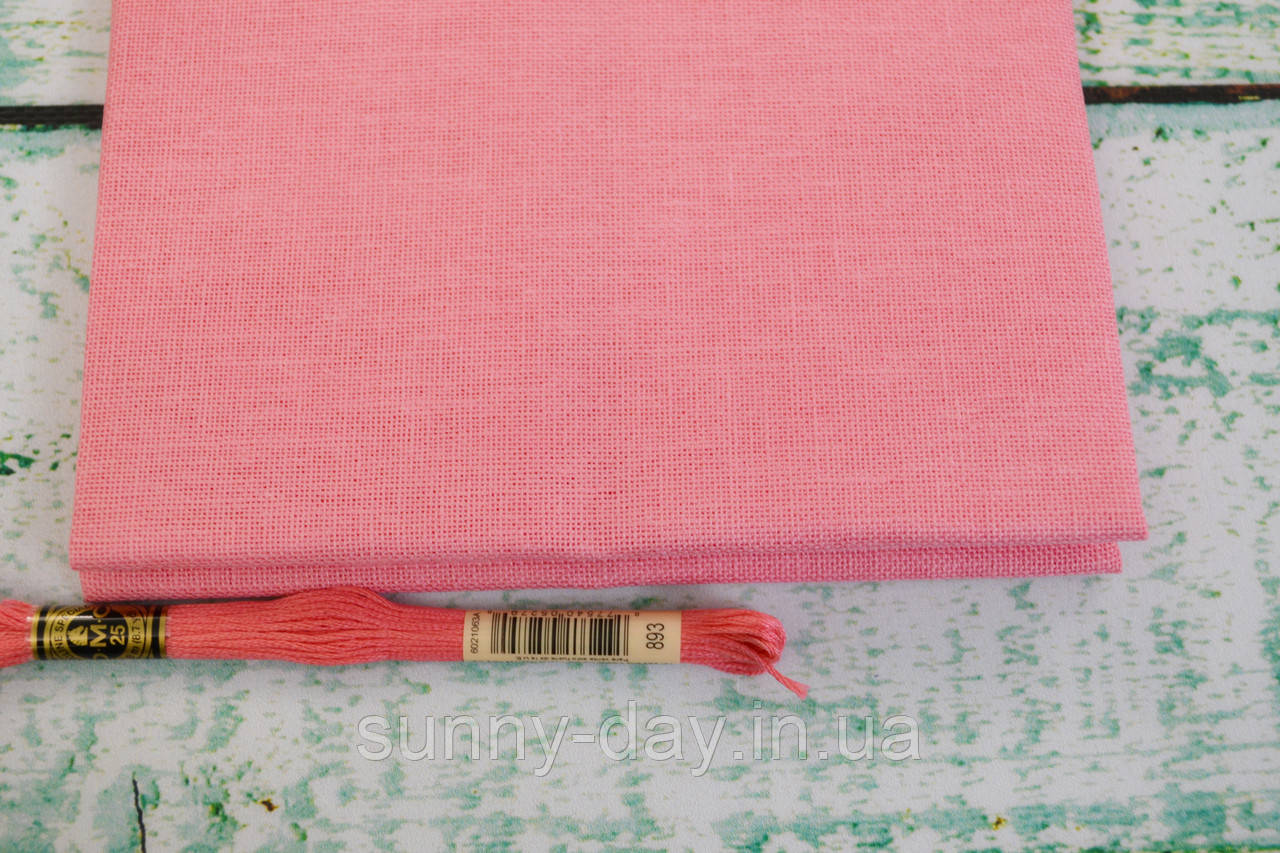 Тканина рівномірного плетіння Permin 076/272 колір Bright Pink, 28 каунт