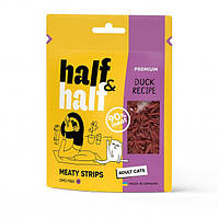 Half&Half (Халф энд Халф) Premium Duck лакомства для кошек мясные полоски с уткой 50 гр