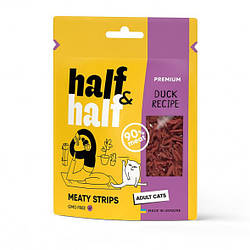 Half&Half (Халф енд Халф) Premium Duck ласощі для кішок м'ясні смужки з качкою 50 гр