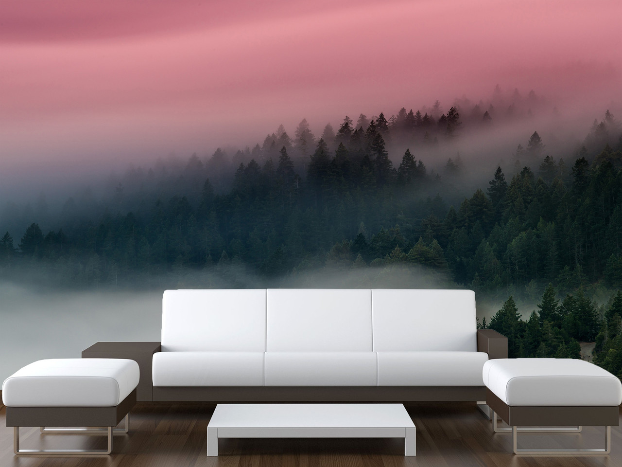 Самоклеючі фотошпалери "Туманний ліс",самоклеюча плівка Oracal, фото 1