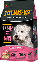 Сухой гипоаллергенный корм для взрослых собак высшего качества Julius-K9 LAMB and RICE Adult С ягненком и