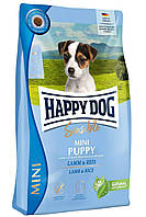 Сухой корм для щенков мелких пород весом до 10 кг Happy Dog Sensible Mini Puppy с бараниной и рисом 800 г