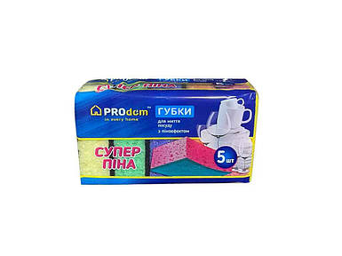Губка кухонна для посуду пориста Супер піна 5 шт ТМ Super Luxe FG