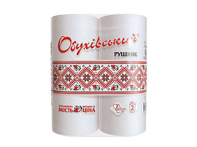 Рушники целюлозні на гільзі 2 рул (Обухівський)TM ОБУХОВ FG