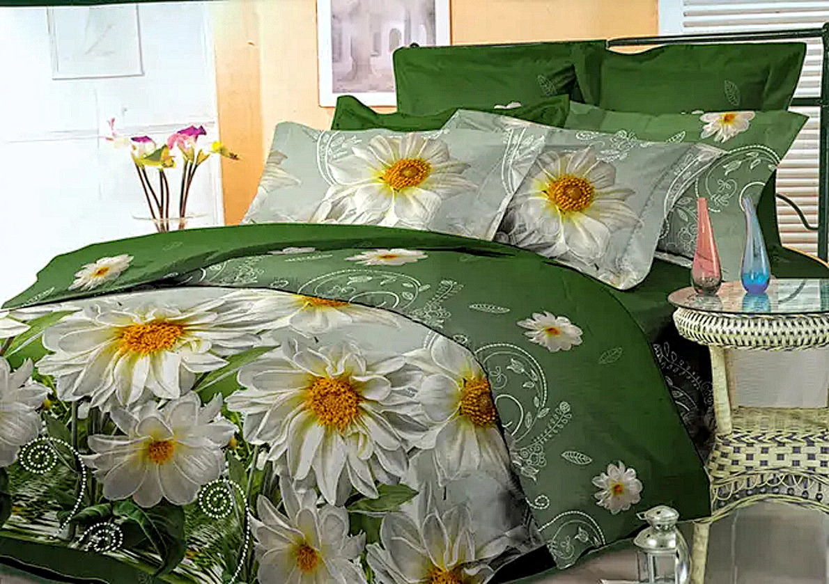 Полуторний комплект постільної білизни 150х220 Бязь бавовна поліестер (6196) Сучасна постільна білизна, фото 1