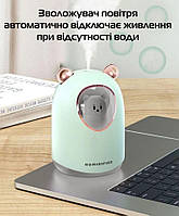 Увлажнитель воздуха ночник медвежонок Humidifier USB дифузор с подсветкой 300мл Happy Home 8023 H2O бирюзовый