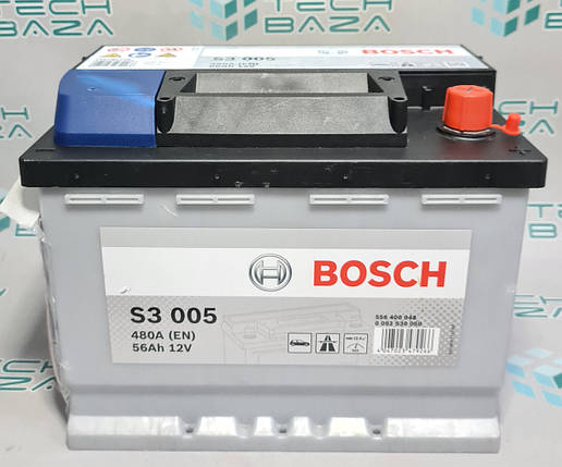 Акумулятор 56 Ah 480 A S3 BOSCH євро 242x175x190 +R, фото 1