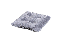 Подушка-лежак (синтепон) для кішок і собак Мур-м'яу квадратна 34 х 34 см Сіра