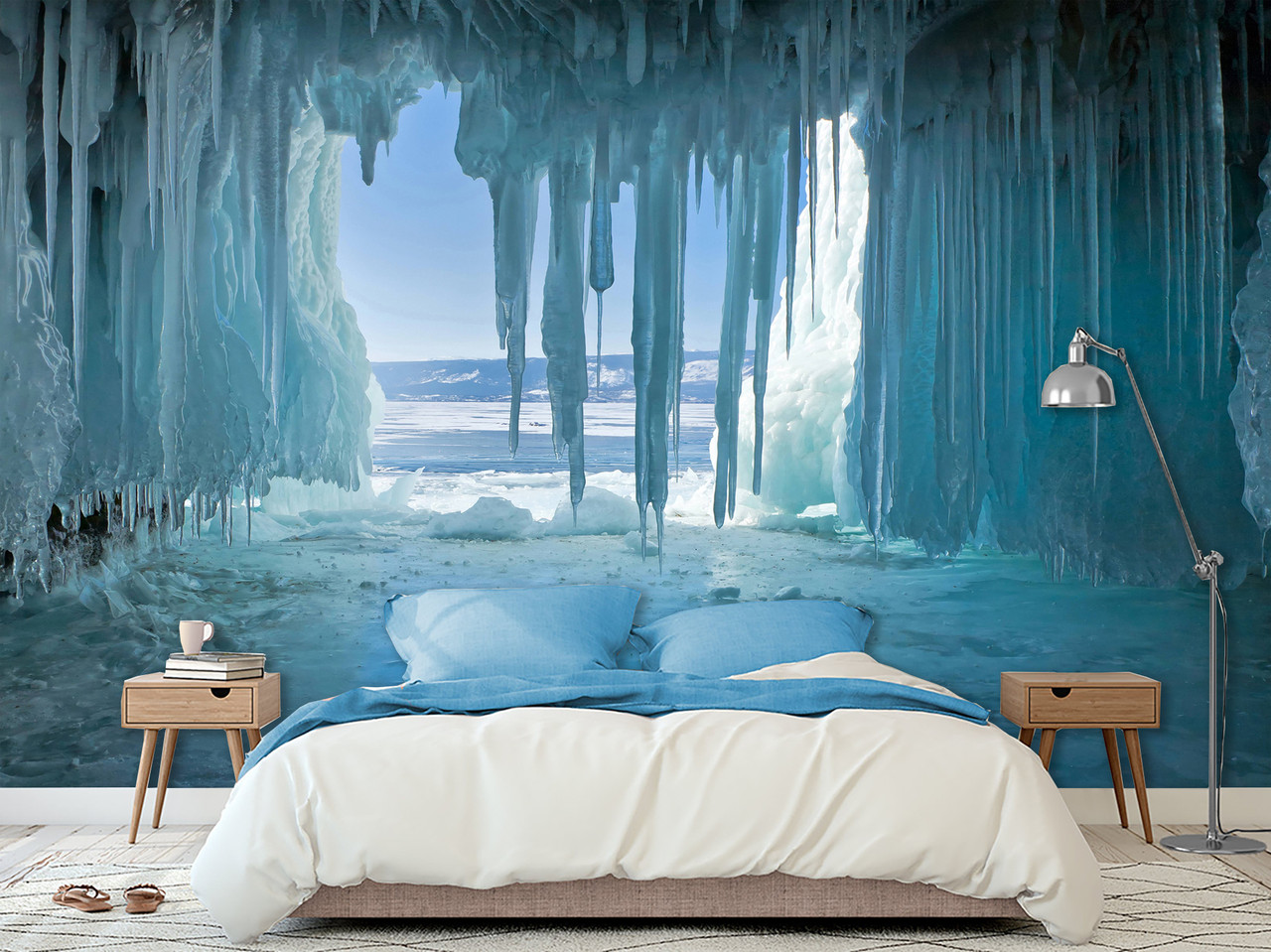 Фотошпалери для дому красиві в спальню, на кухню, самоклеюча плівка Oracal "Крижана печера", фото 1