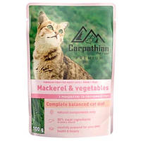 Влажный корм ТМ Carpathian Pet Food Mackerel & vegetables,80г х 24шт ( только блоками по 24 шт)