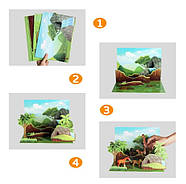 Ігровий набір тварин (6 фігурок, 3D ігрове поле, об'ємні елементи, гумові, в коробці) 6100 C, фото 3