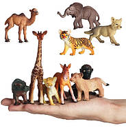 Ігровий набір тварин (6 фігурок, 3D ігрове поле, об'ємні елементи, гумові, в коробці) 6100 C, фото 4