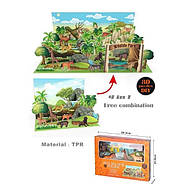 Ігровий набір тварин (6 фігурок, 3D ігрове поле, об'ємні елементи, гумові, в коробці) 6100 C, фото 5