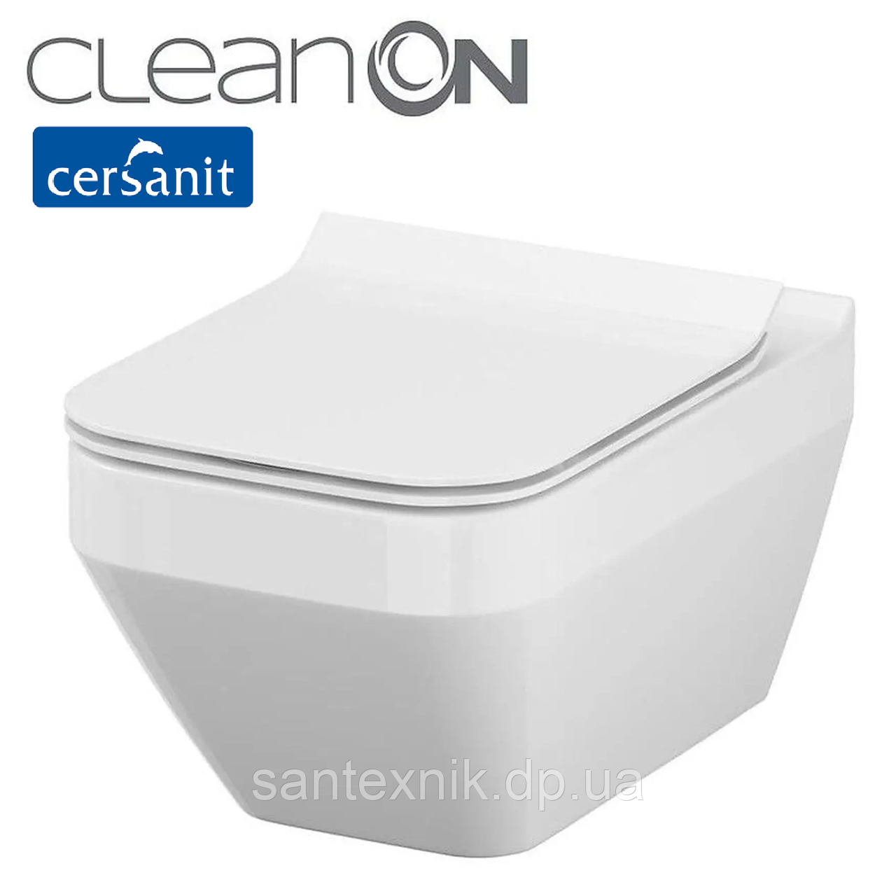 CET Cersanit В217 CREA CLEAN ON SQUARE Підвісний унітаз із сидінням дюропласт і мікроліфом