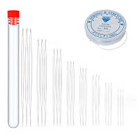 Набір голок роздвоєних для бісеру, вишивки + волосінь