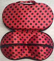 Органайзер — сумочка для бюстгальтерів (із сіточкою) червоний у чорний горошок