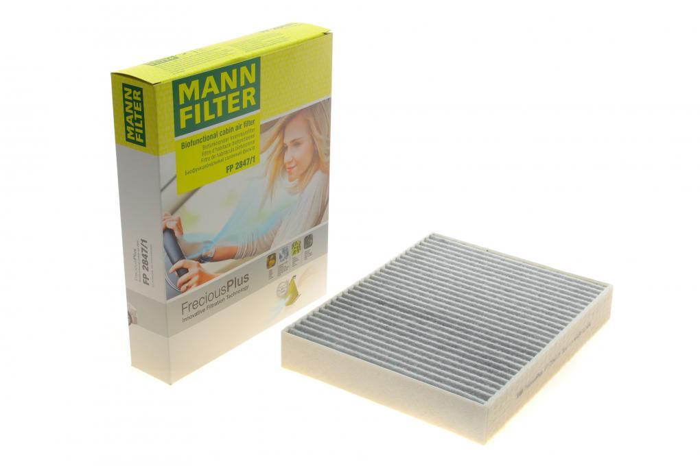 Фільтр салону Porsche Cayenne/VW Touareg 3.0D-4.8 10- (вугільний) (антиалергенний) MANN-FILTER FP 2847/1 UA62, фото 1
