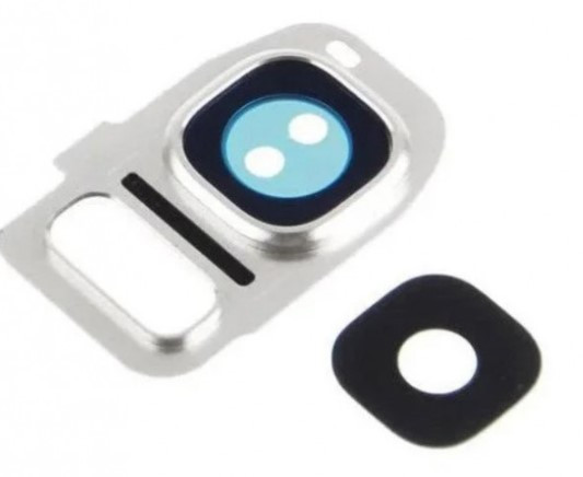 Cкло камери Samsung G930 Galaxy S7/ G935 Galaxy S7 Edge з рамкою Silver Original, фото 1