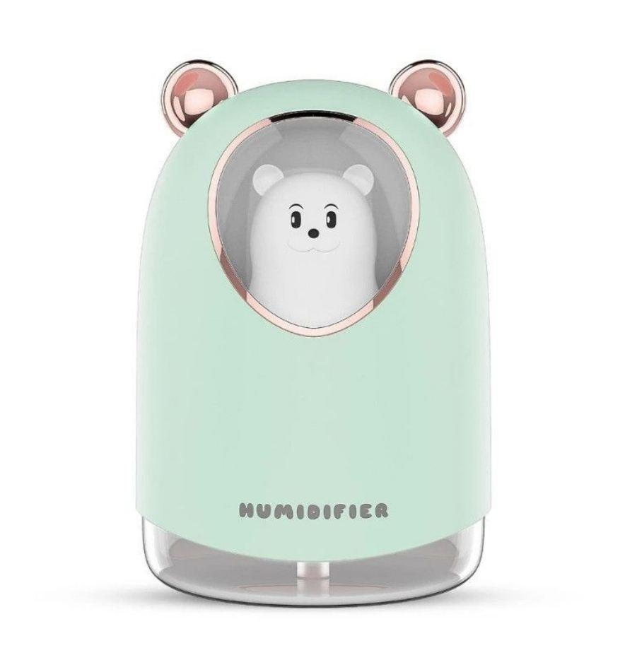 Зволожувач повітря нічник ведмежа Happy Home 8023 H2O Humidifier USB дифузор з підсвічуванням 300мл бірюзовий