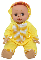 Пупс кукла говорящая плачущая смеющаяся в костюме утенок 29,5 см Little baby с бутылочкой