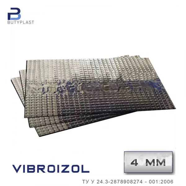 Віброізоляція 4 мм, 330х500 мм, Vibroizol. Butyplast