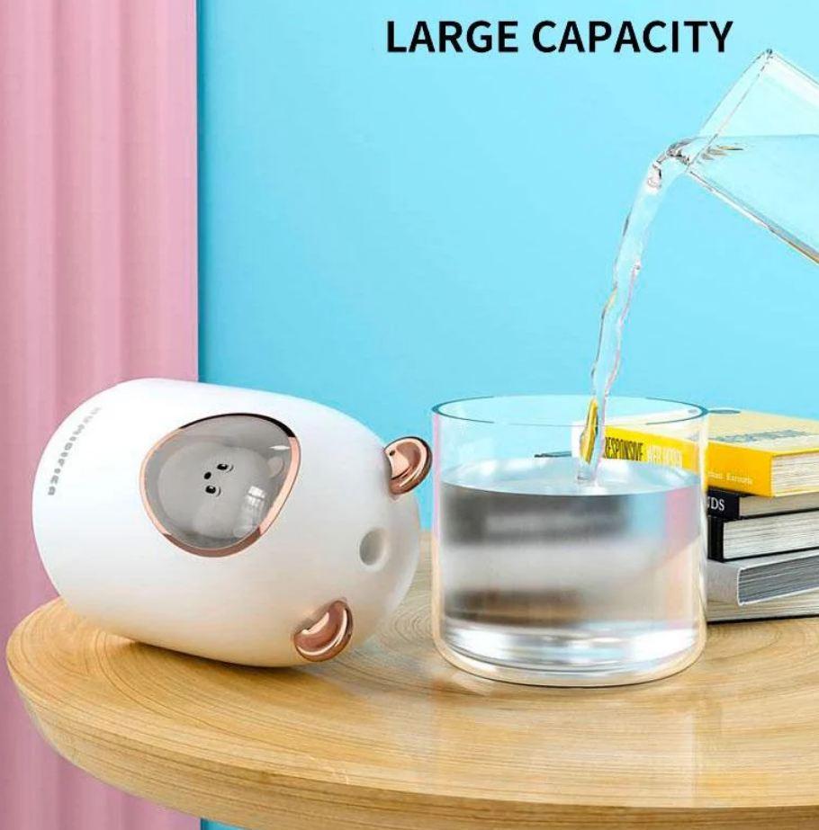 Зволожувач повітря нічник ведмежа Happy Home 8023 H2O Humidifier USB дифузор з підсвічуванням 300мл білий