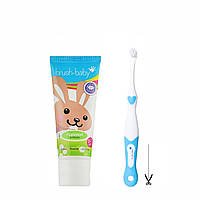 Набор Brush-Baby First Brush (паста 50 мл зайчик+1 щетка голубая)