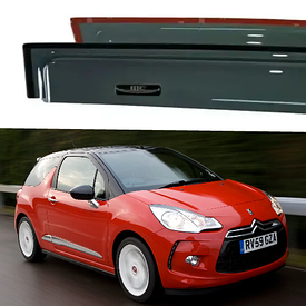 Дефлектори вікон вітровики на Citroen DS3 2009-  3-ох дверний (скотч) HIC