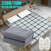 Безопасное электро одеяло клетка Electric Blanket 180*150 см Одеяло с подогревом с регулятором 2 режима