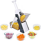 Мультислайсер для овочів Brava Spring Slicer / Подрібнювач овочів та фруктів / Ручна овочерізка тертка, фото 5