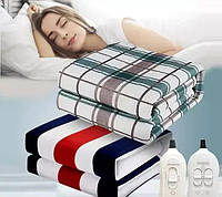Электрическая простынь Electric Blanket клетка 180*150см Электро одеяло с 2 уровнями нагрева в клетку Простынь