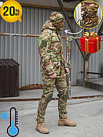 Теплая форма мультикам на флисе Тактический костюм военный форма ЗСУ зимняя Protect штаны и парка форма зсу