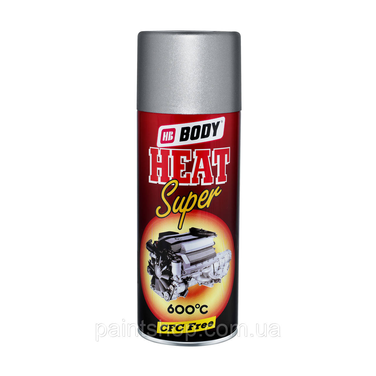 Фарба-емаль термостійка HB Body Spray 418 600°С Срібляста 400 мл, фото 1