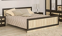 Кровать двуспальная с ламелями Даллас 160х200 Венге, Дуб самоа Мебель Сервис