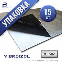 Виброизоляция Vibroizol 3 мм 330х500 мм Ф-60 мкм Упаковка 15 шт Butyplast