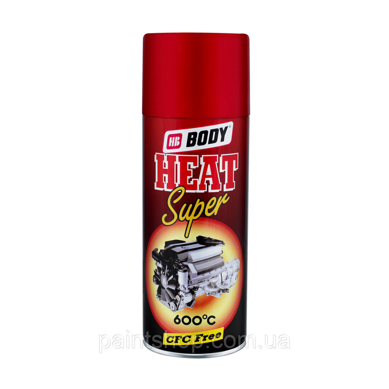 Фарба термостійка HB Body Spray Super Texture 300°С Ferrari Red Червона 400 мл, фото 1