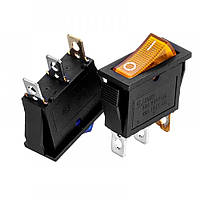 Перемикач KCD3-102/N ON-OFF (3pin) жовтий.10А;250 Daier
