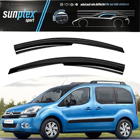 Дефлектори вікон вітровики на Citroen Berlingo II 2008-2018 (скотч) Sunplex