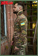 Тактическая флисовая кофта с липучками цвета мультикам Армейская флиска всу с шевронами Кофта флисовая военная