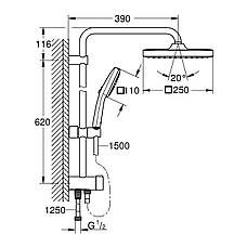 Душова система Grohe QuickFix Vitalio Comfort 250 Cube 26698001, фото 3