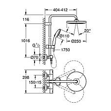 Душова система термостатична Grohe QuickFix Vitalio Comfort System 250 26677001, фото 3