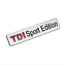 Емблема наклейка на кришку багажника TDI Sport Edition VW (Фольцваген) - 80x17 мм Хром, фото 3