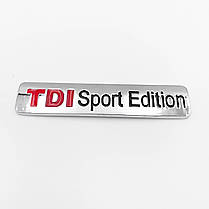 Емблема наклейка на кришку багажника TDI Sport Edition VW (Фольцваген) - 80x17 мм Хром, фото 4