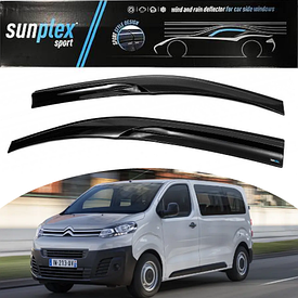 Дефлектори вікон вітровики на Citroen Jumpy III 2016 -> (скотч) Sunplex