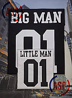 Футболки для батька і сина, Family Look, Big man 01, Little man 01, з написами під замовлення, футболки від 1 року