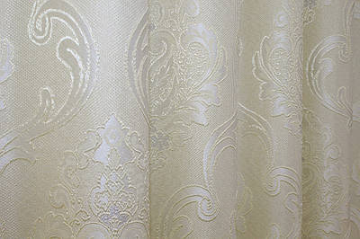 Шторна тканина льон, колекція "Корона". Колір молочний. Код 1330ш