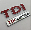 Емблема наклейка на кришку багажника TDI Sport Edition VW (Фольцваген) - 80x17 мм Хром, фото 8