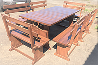 Garden furniture made of birch 2000x1000 from the manufacturer for a summer house, cafe, Furniture set - 27